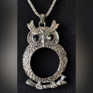 Silver Owl Pendant Necklace